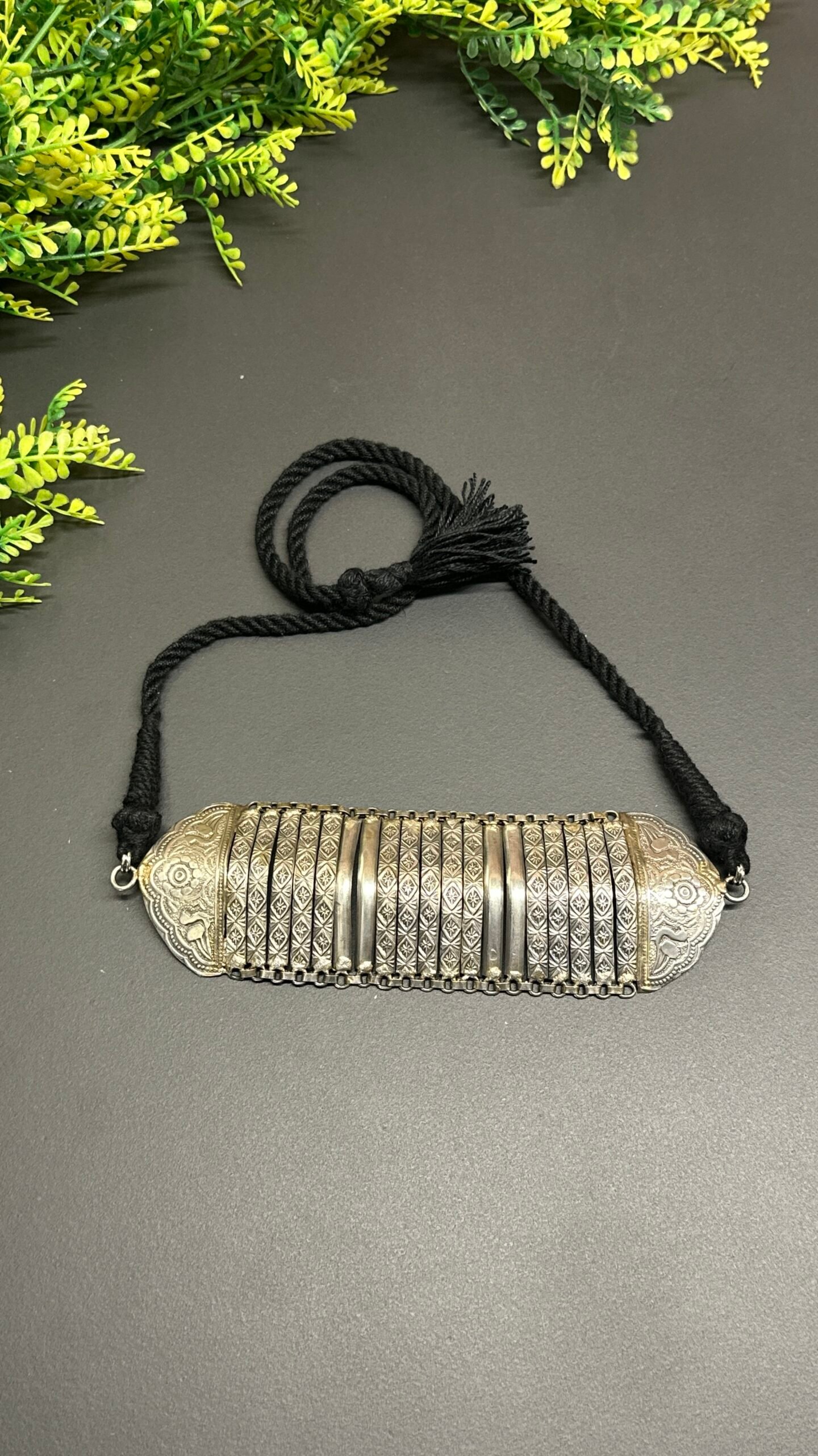 ✨Antique Oxidized Silver Geometric Panel Choker Necklace - Image 2