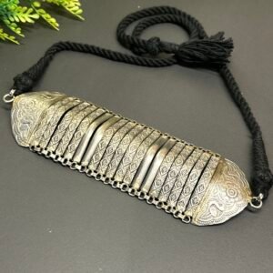 ✨Antique Oxidized Silver Geometric Panel Choker Necklace